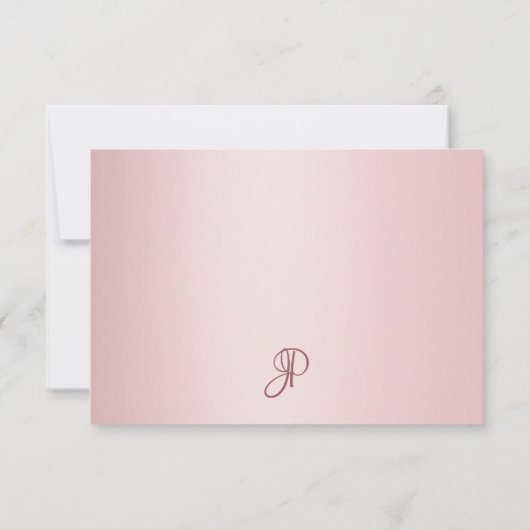 Rose Gold manuscrit script Monogramme Modèle (Dos)