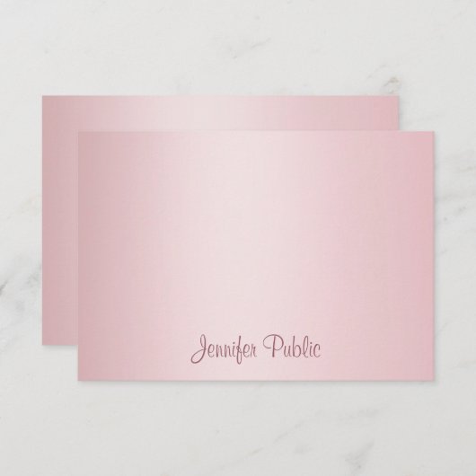 Rose Gold manuscrit script Monogramme Modèle (Devant / Derrière)