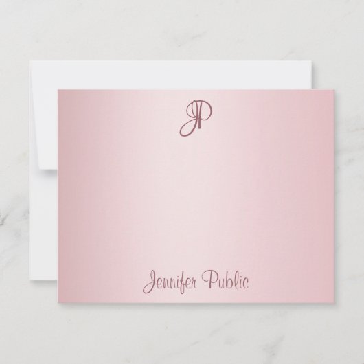 Rose Gold manuscrit script Monogramme Modèle (Devant)