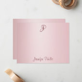 Rose Gold manuscrit script Monogramme Modèle (Devant/Arrière en situation)