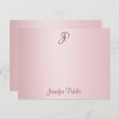 Rose Gold manuscrit script Monogramme Modèle (Devant / Derrière)