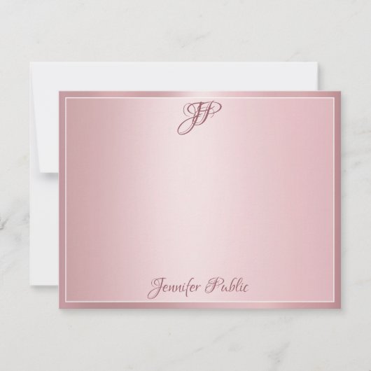 Rose Gold manuscrit script Monogramme Modèle (Devant)
