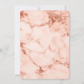 Rose Gold Marble Elégant Mariage Invitation (Dos)