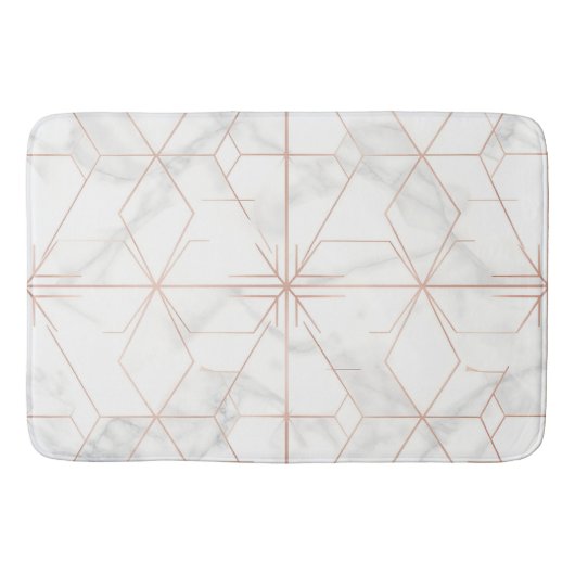 Rose Gold Marble Geometric Pattern Badmat (Voorkant)