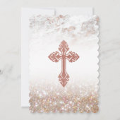 Rose Gold Marble Girl Baptême Invitation (Dos)