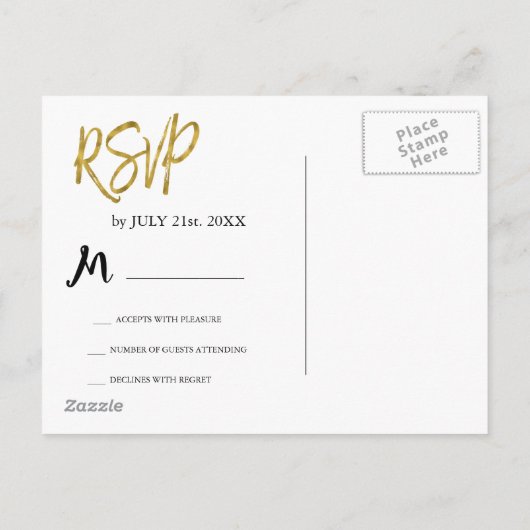Rose Gold Marble RSVP Faire-part de mariage Répons (Dos)