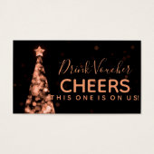 Rose Gold Mariage de Noël Voucher de boisson (Devant)