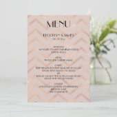 Rose Gold Mariage Menu Cartes Chevron (Debout devant)