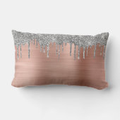 Rose Gold Mariage personnalisé Lumbar Coussin (Verso)