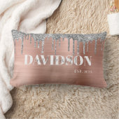 Rose Gold Mariage personnalisé Lumbar Coussin (Couverture)
