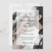 Rose Gold Mariage Photo Invitation avec superposit (Devant)