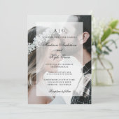 Rose Gold Mariage Photo Invitation avec superposit (Debout devant)