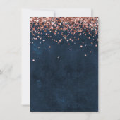 Rose Gold Marine Blue Anniversaire Carte de remerc (Dos)