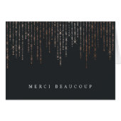 Rose Gold Marquee Thank you Note Cartes (Devant Horizontal)