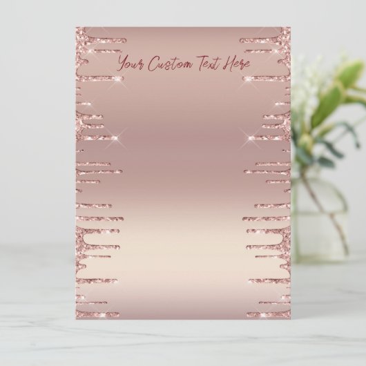 Rose Gold Menu Texte personnalisé - Votre police e (Debout devant)