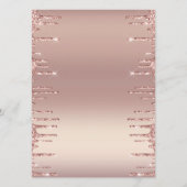 Rose Gold Menu Texte personnalisé - Votre police e (Dos)