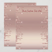 Rose Gold Menu Texte personnalisé - Votre police e (Devant / Derrière)