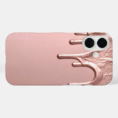 Rose Gold Metallic Drip Case-Mate iPhone Case (Achterkant (horizontaal))