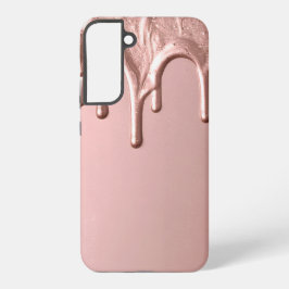 Rose Gold Metallic Drip Samsung Galaxy Hoesje