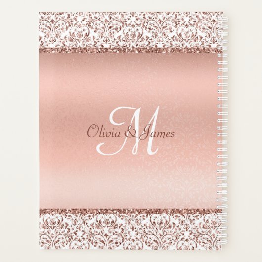 Rose Gold Metallic Typographie Parties scintillant (Dos)