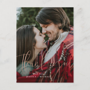 Rose Gold Minimal Typographie Merci Cartes