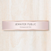 Rose Gold Modern Elegant Professional Name Home Deurbordje (Voorkant)