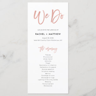 Rose Gold Modern Fairytale We Do Wedding Programme