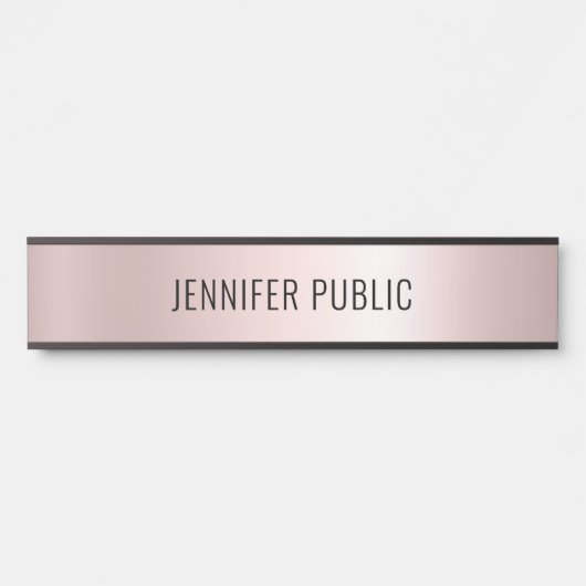 Rose Gold Modern Simple Template Home Long Deurbordje (Voorkant)