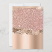 Rose Gold Moderne Glamor Mariage Invitation (Dos)