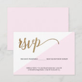 Rose Gold Moderne RSVP non par courrier Place Rése (Devant / Derrière)