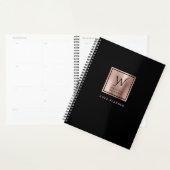 Rose Gold Monogram Noir Élégant 2024 (Devant avec enveloppe)