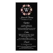 Rose Gold Monogram Poker Chip Casino Mariage Menu (Devant)