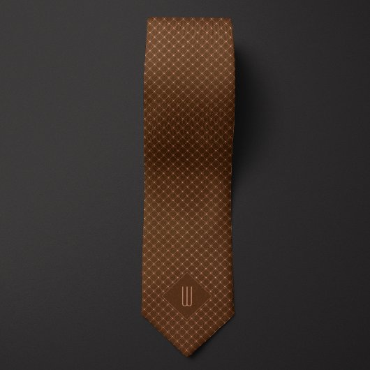 Rose Gold Monogramme Diamond Motif Cravate