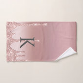 Rose Gold Monogramme Paillettes Tendance (Serviette à main)