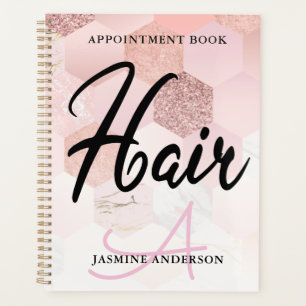 Rose Gold Monogramme Rendez-vous des cheveux Livre