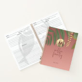 Rose Gold Monogramme Vert Famille Recette Livre (Intérieur)