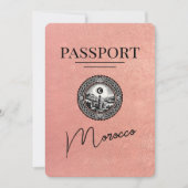Rose Gold Morocco Paspoort Save The Date (Voorkant)