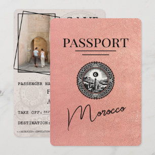 Rose Gold Morocco Paspoort Save The Date