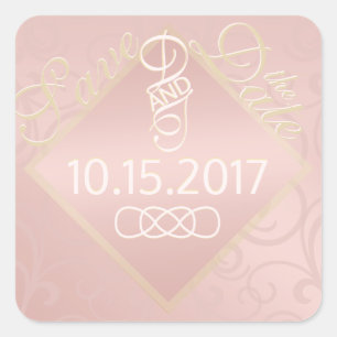 Rose Gold Motif Enregistrer les stickers Date