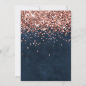 Rose Gold Navy Blue 4th Birthday Party Invitation (Dos)