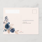 Rose Gold Navy Blue Dusty rose Floral Pas de menu  (Dos)