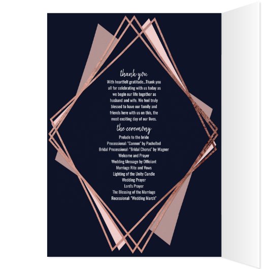 Rose Gold Navy Blue Mauve Programmes géométriques (Intérieur (Gauche))