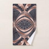 Rose Gold Navy Geometric Neo Art Deco (Serviette à main)