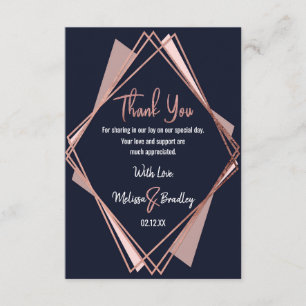 Rose Gold Navy Merci géométrique Mauve bleue