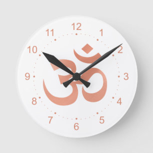 Rose Gold Om Symbol Ronde Klok