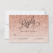 Rose Gold Ombre Parties scintillant Carte de répon (Devant)