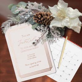 Rose Gold Over Blush Holiday Foil Invitation Card Folie Feestdagenkaart