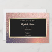 Rose Gold Pailleté Diplôme Save The Date (Dos)