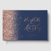 Rose Gold Pailleté Écriture Navy Blue (Recto)