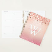 Rose Gold Pailleté Élégant Nom de Script Monogramm (Devant avec enveloppe)